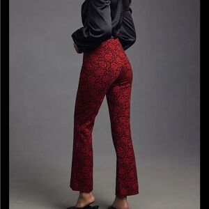 Maeve by Anthropologie The Margot Kick-Flare Cropped Pants in Red Size XS